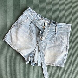 American Eagle Outfitters Blue Jean Shorts Distressed Mid-Thigh